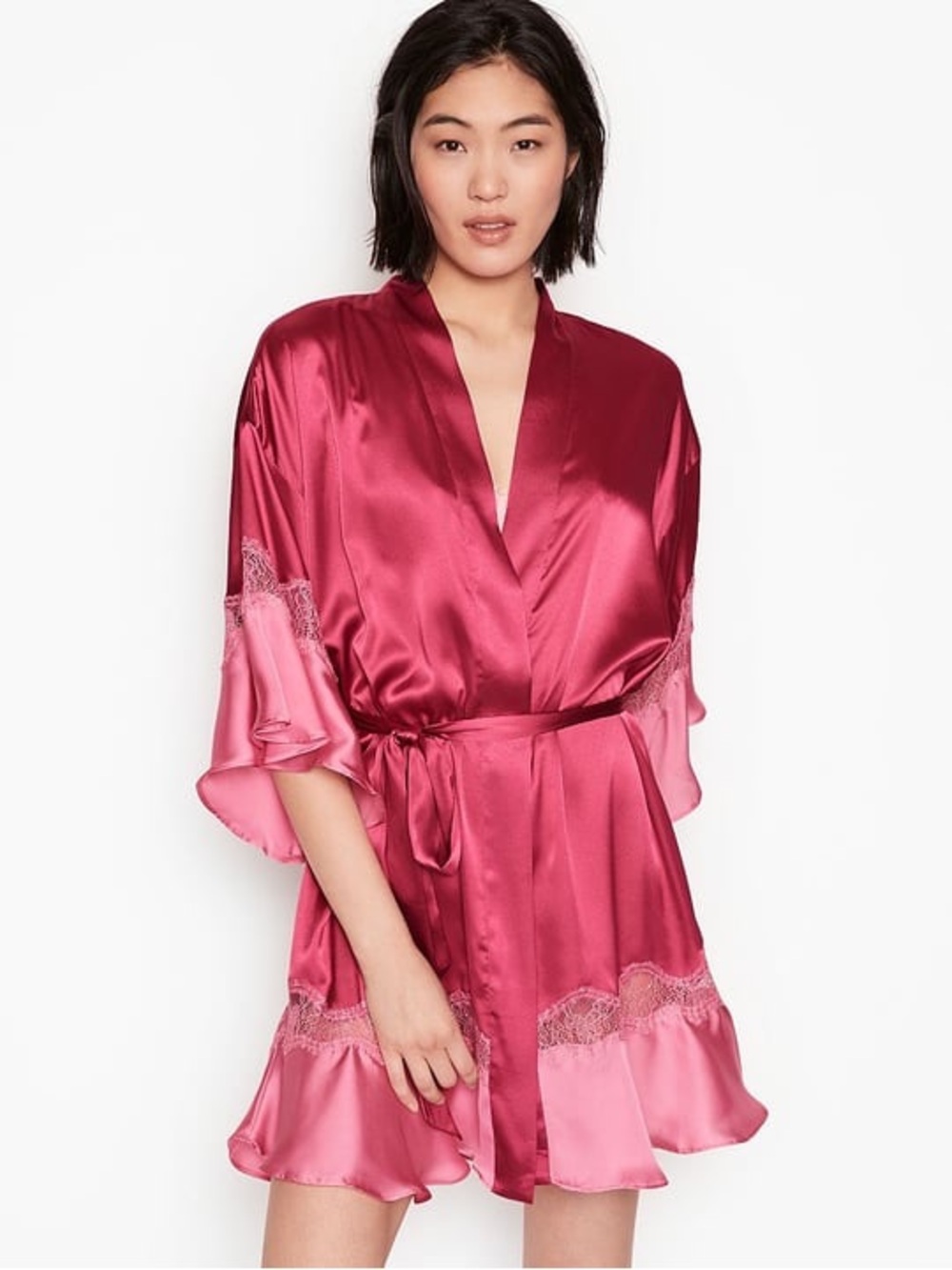 Victoria’s Secret Flouncy Lace Trim Robe